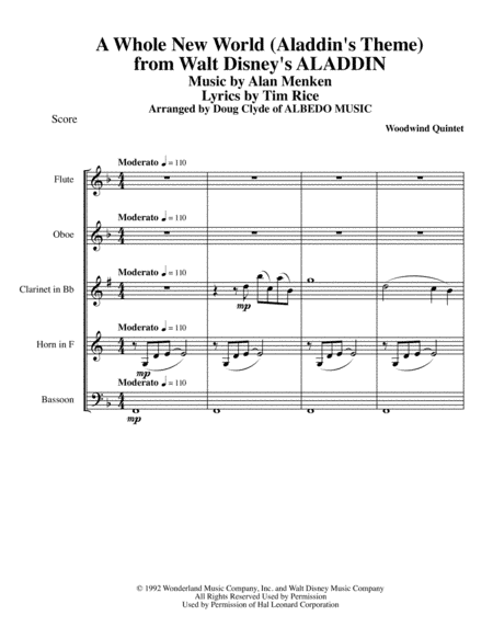 A Whole New World (from 'Aladdin') (arr. Doug Clyde)