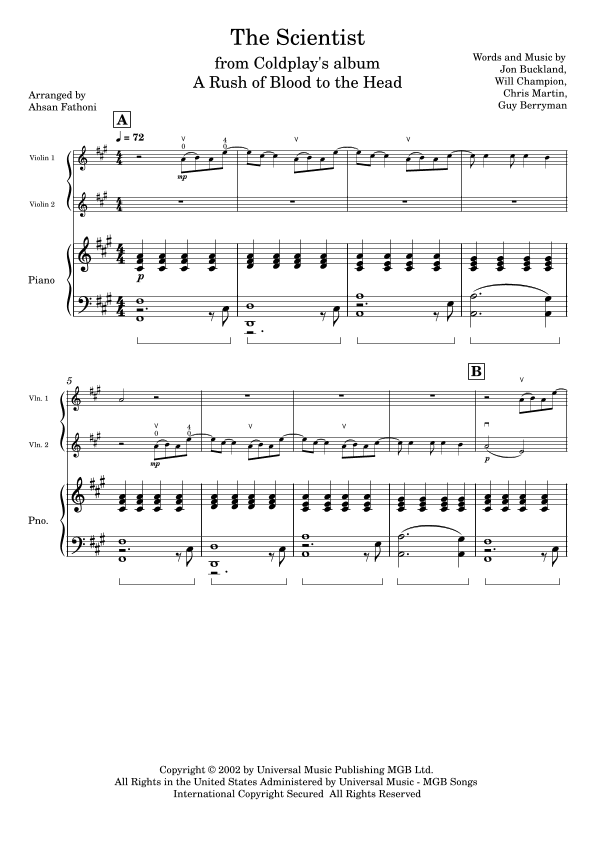 The Scientist (arr. Ahsan Fathoni)