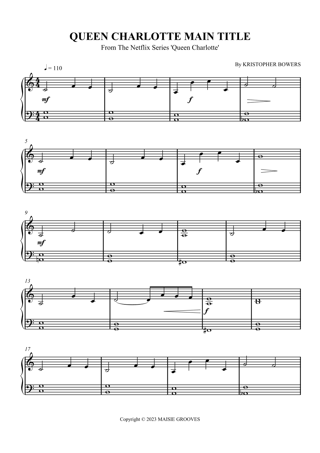 Queen Charlotte Main Title (arr. SCMusic)