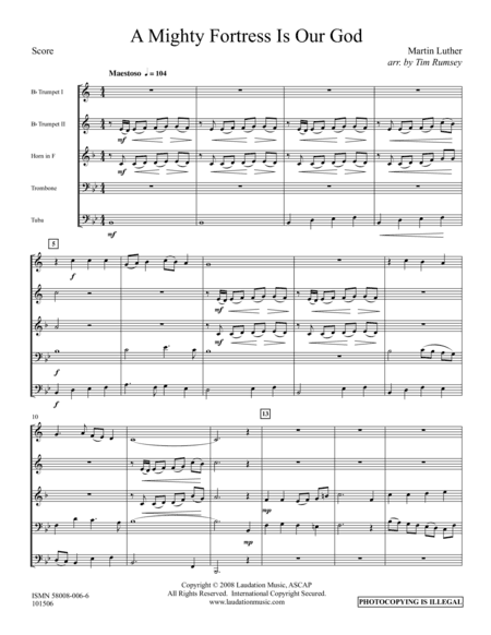 A Mighty Fortress Is Our God (arr. Tim Rumsey)