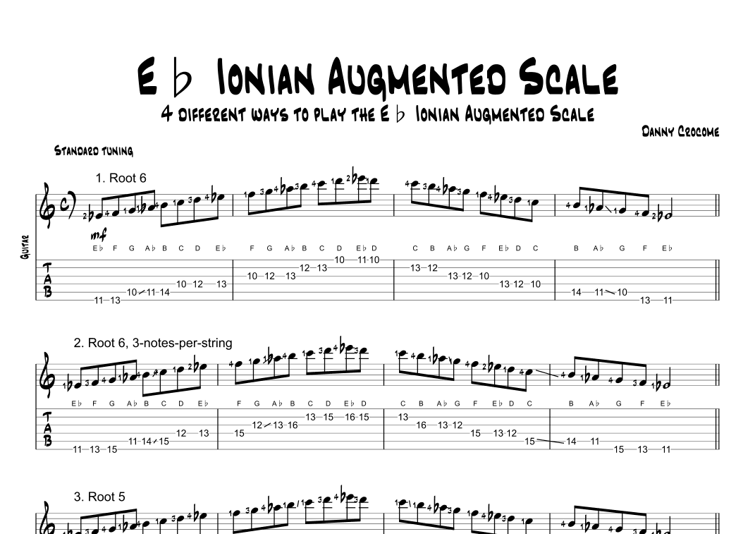 Eb Ionian Augmented Scale (4 Ways to Play)