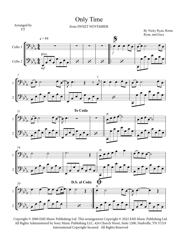 Only Time (arr. YT)
