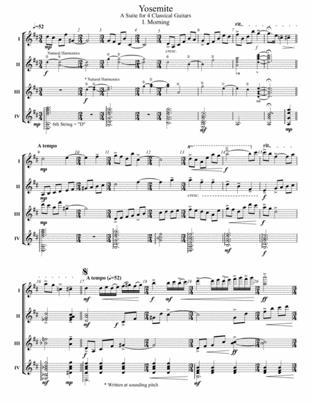 Yosemite Suite: for Guitar Quartet