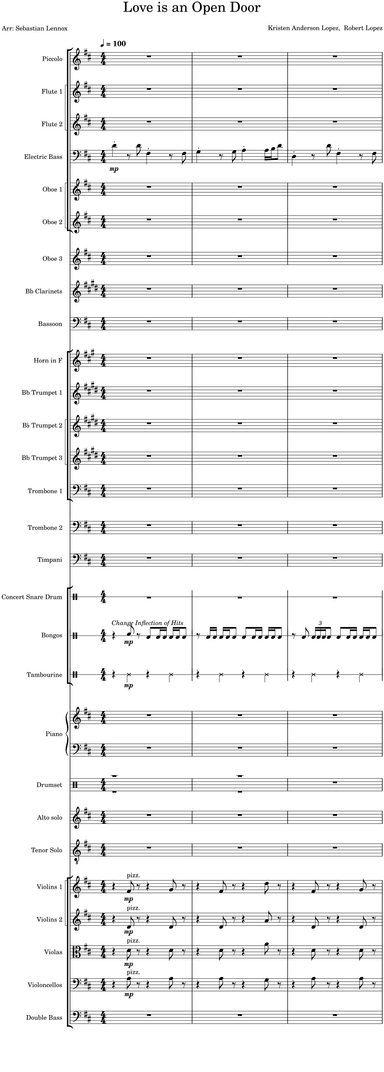 Love Is An Open Door (arr. Sebastian Lennox)