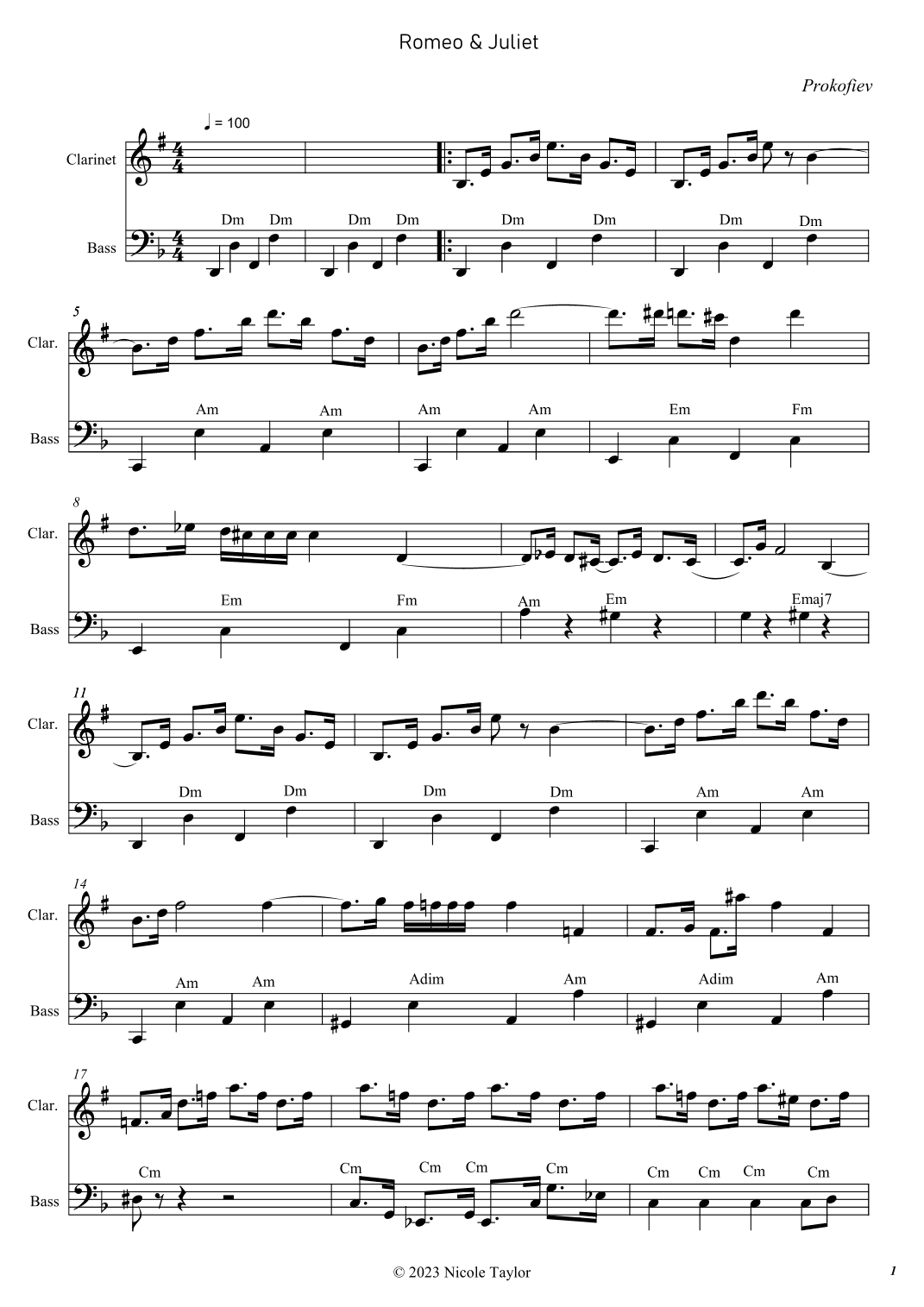 Romeo and Juliet (arr. Nicole Taylor)