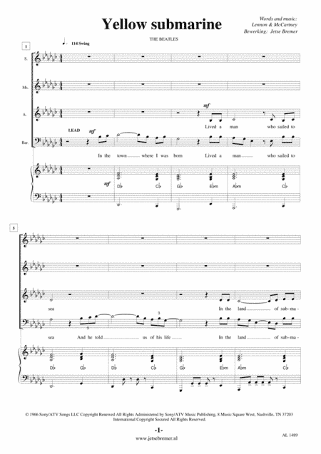 Yellow Submarine (arr. Jetse Bremer)