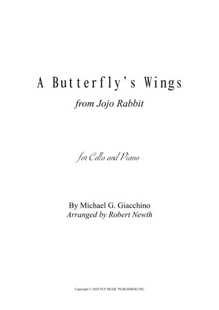 Butterfly's Wings (arr. Robert Newth)