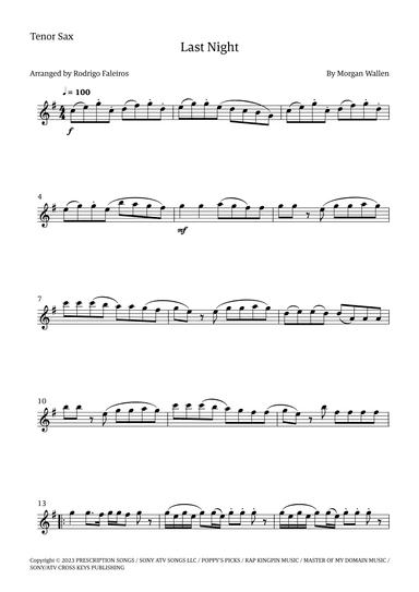 Last Night (arr. Rodrigo Faleiros)