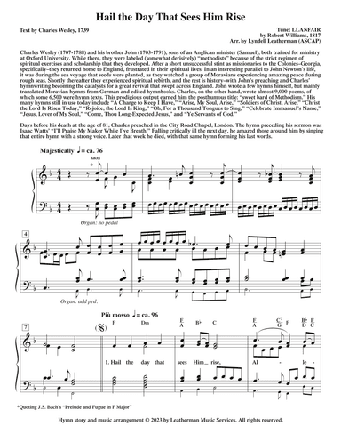 Hail the Day That Sees Him Rise (arr. Lyndell Leatherman)