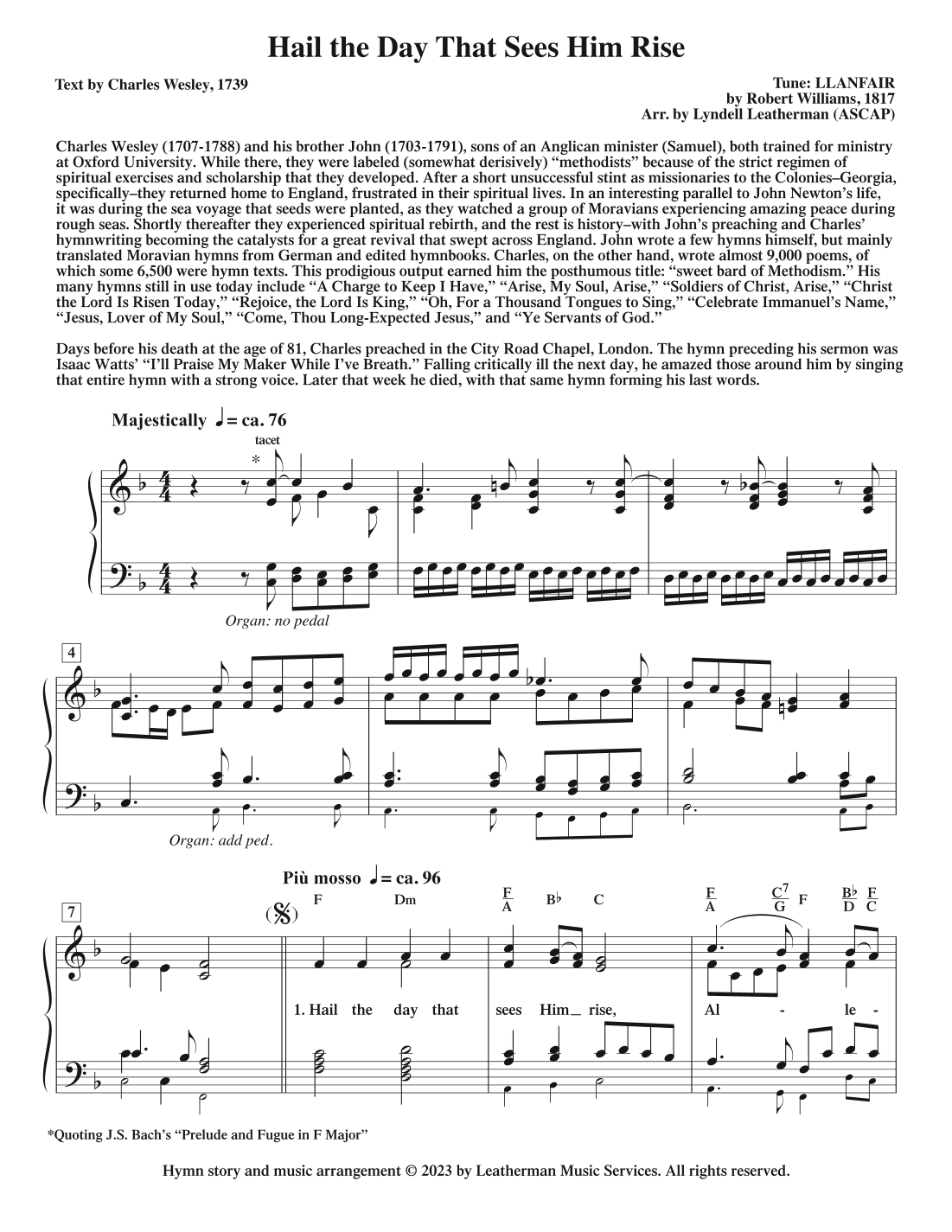 Hail the Day That Sees Him Rise (arr. Lyndell Leatherman)
