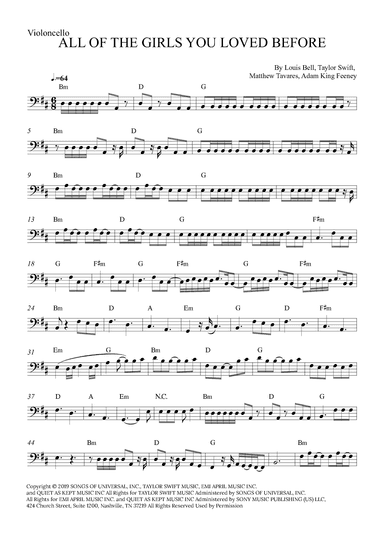 All Of The Girls You Loved Before (arr. Alex Nunes Rodrigues)