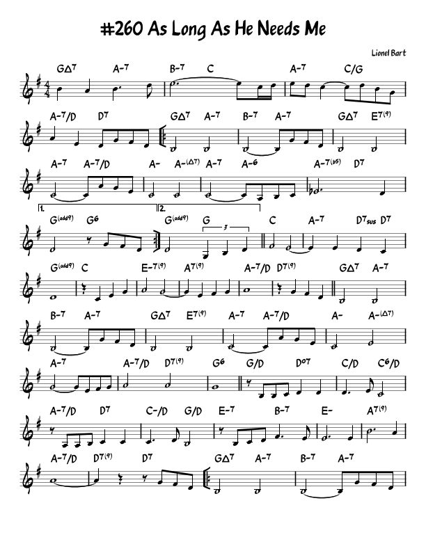 As Long As He Needs Me (arr. John Fries)