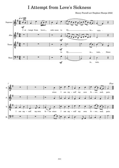 I attempt from loves sickness to fly (arr. Stephen Sharpe)