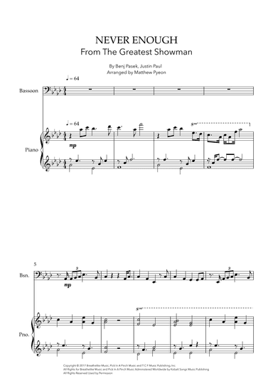 Never Enough (arr. Matthew pyeon)