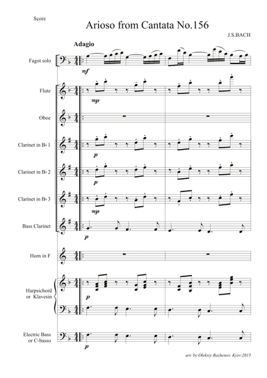 Arioso from Cantata No.156 (Score and Parts)