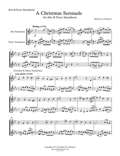 Christmas Serenade - Alto & Tenor Sax Dues (arr. Daniel Léo Simpson)