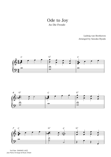 Ode to Joy (Jazz piano for beginner) (arr. Sawako Hyodo)