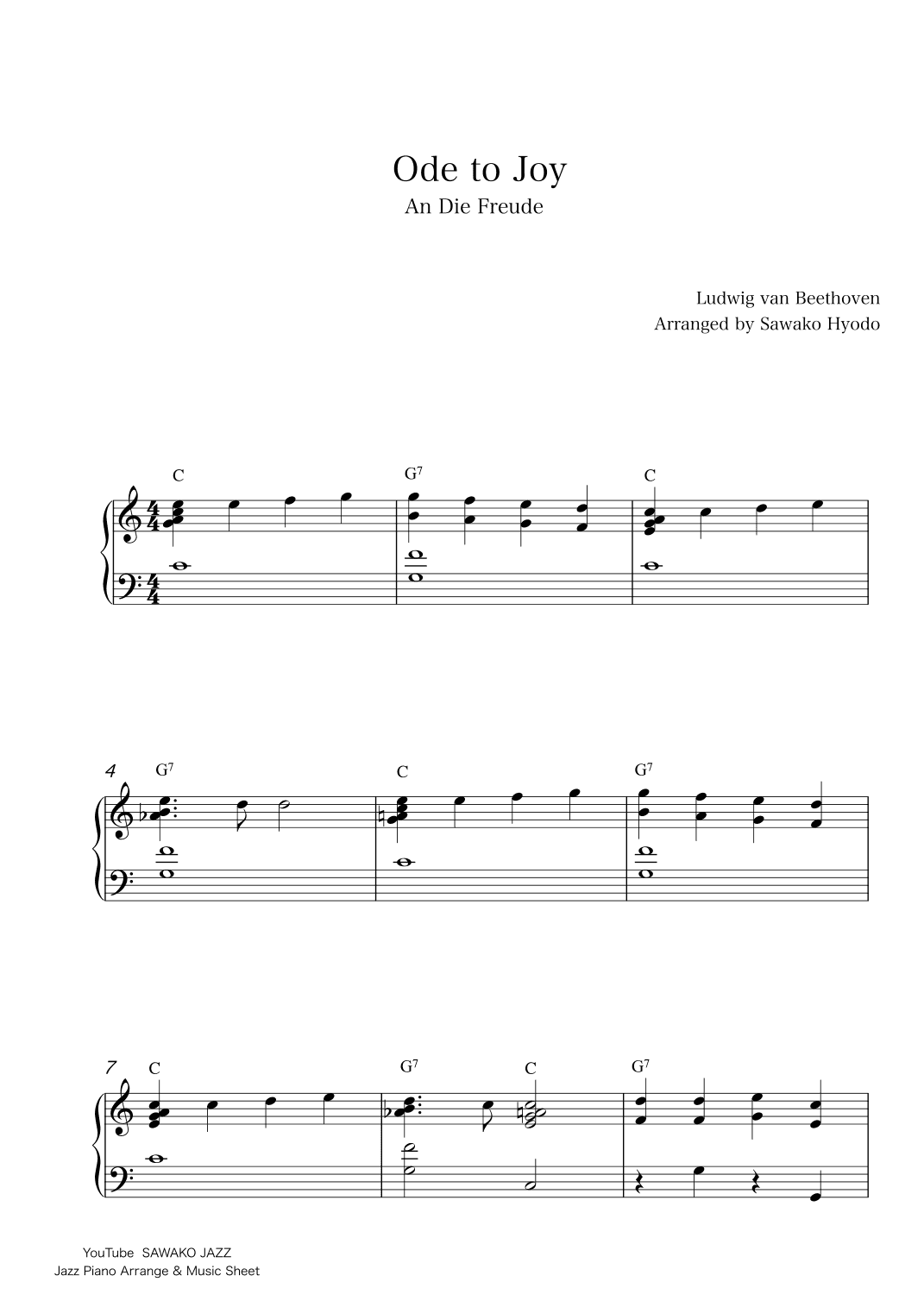 Ode to Joy (Jazz piano for beginner) (arr. Sawako Hyodo)
