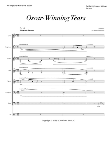 Oscar Winning Tears (arr. Katherine Bodor)