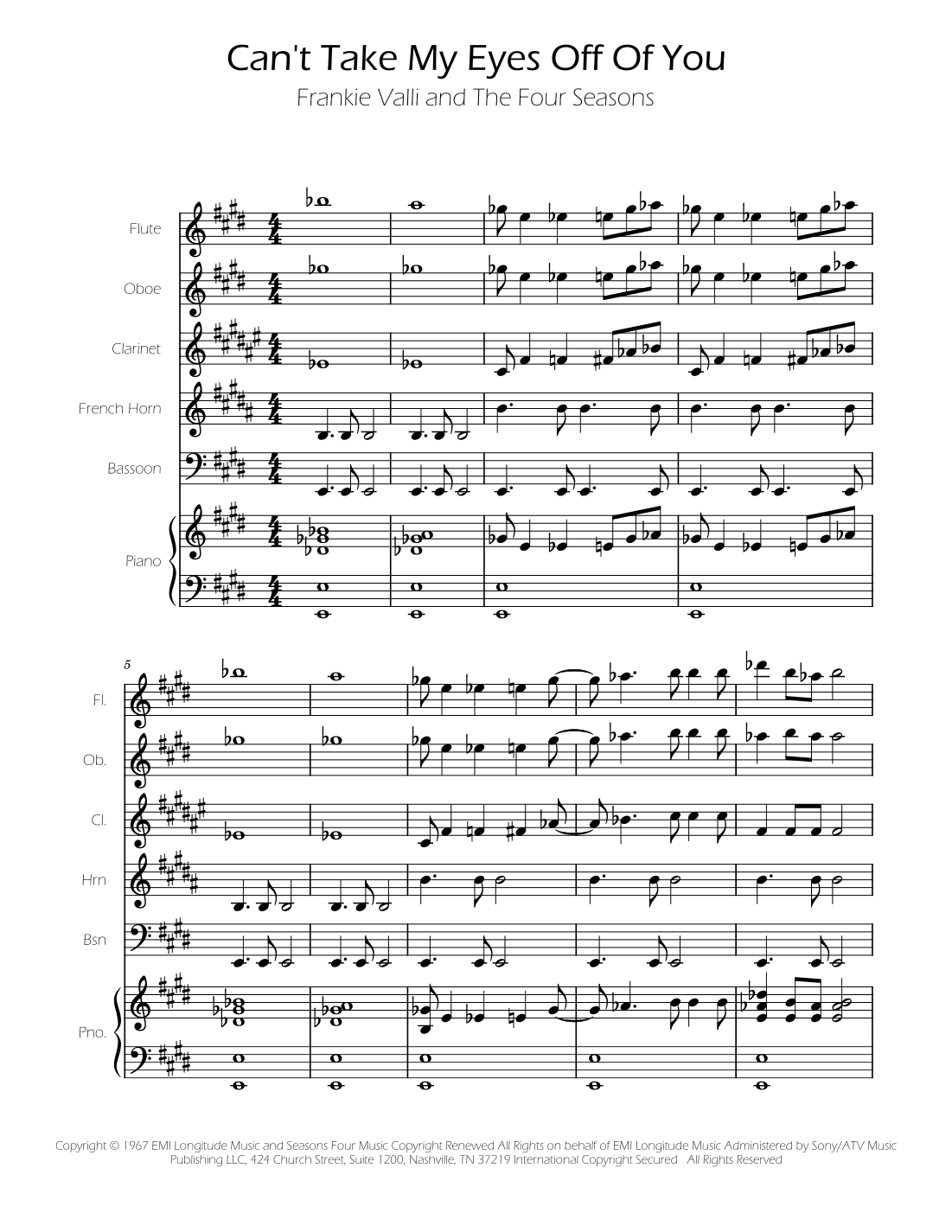 Can't Take My Eyes Off Of You (arr. Ygor Nunes)