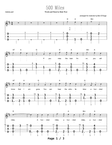 500 Miles Away From Home (arr. Ben D'Ooge)