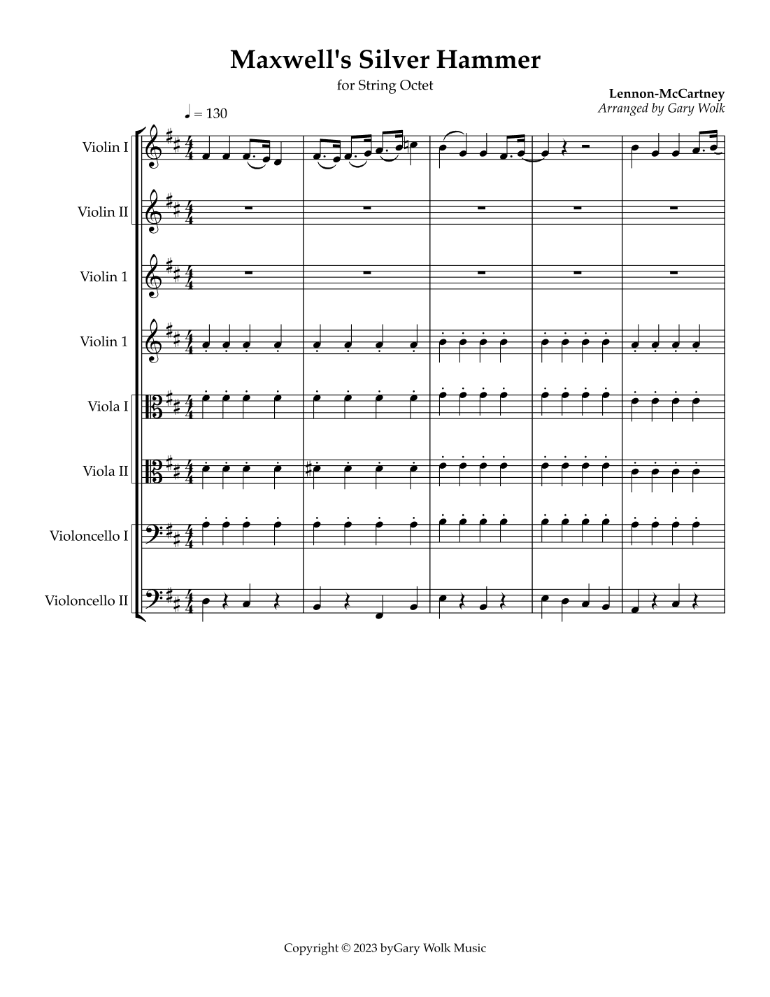 Maxwell's Silver Hammer (arr. Gary Wolk)