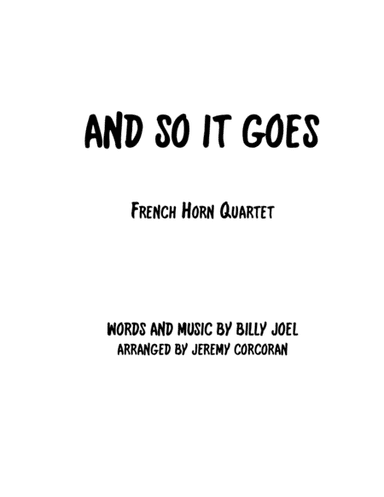 And So It Goes (arr. Jeremy Corcoran)