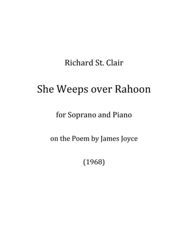 She Weeps over Rahoon, for Soprano and Piano (1968)