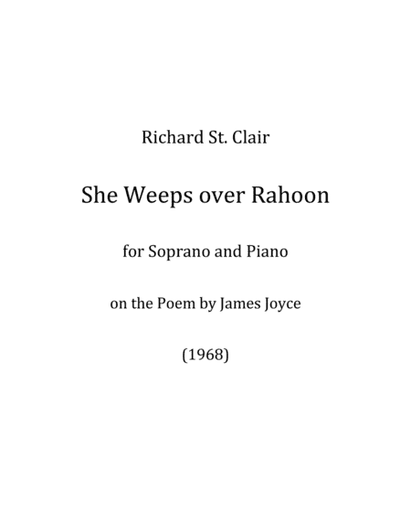 She Weeps over Rahoon, for Soprano and Piano (1968)