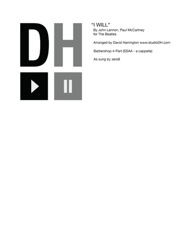I Will (arr. David Harrington (studioDH))