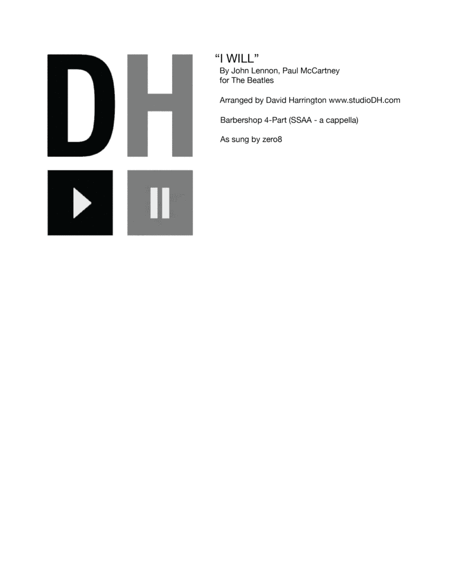 I Will (arr. David Harrington (studioDH))