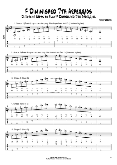 F Diminished 7th Arpeggios (5 Ways to Play)