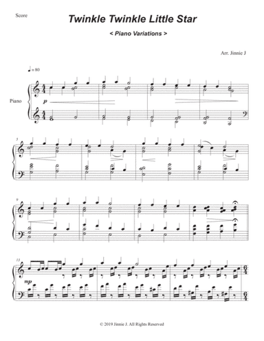 Twinkle Twinkle Little Star (Romantic Version) - Solo Piano (arr. Jinnie J)