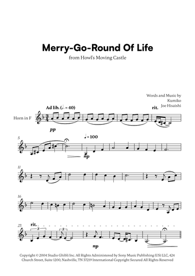 Merry-go-round Of Life (arr. Cadenza Editions)