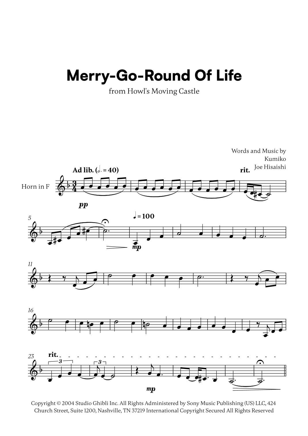 Merry-go-round Of Life (arr. Cadenza Editions)