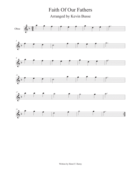 Faith Of Our Fathers - Oboe (arr. Kevin Busse)