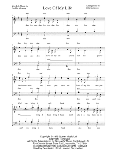 Love Of My Life (arr. Dale Kynaston)