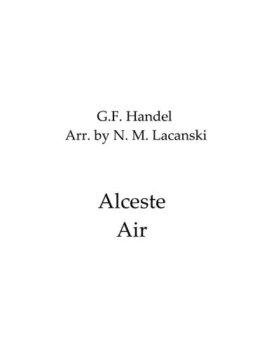 Alceste Air (Easy) (arr. Nick Lacanski)