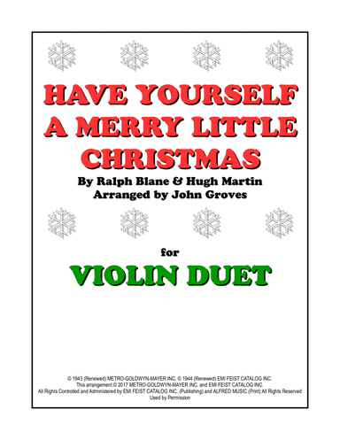 Have Yourself A Merry Little Christmas (arr. John Groves)