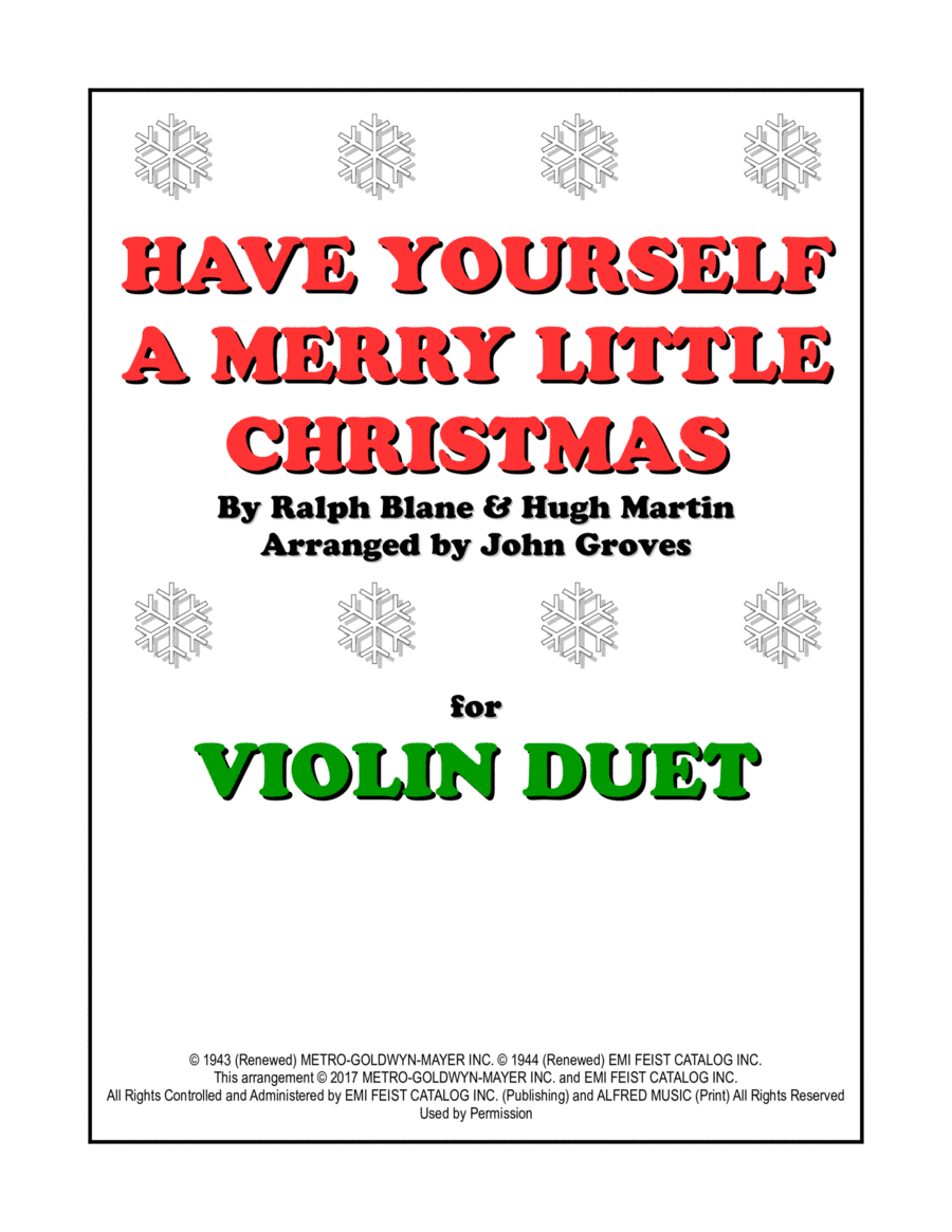 Have Yourself A Merry Little Christmas (arr. John Groves)