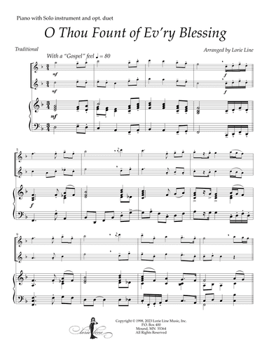 O Thou Fount Of Every Blessing (arr. Lorie Line)