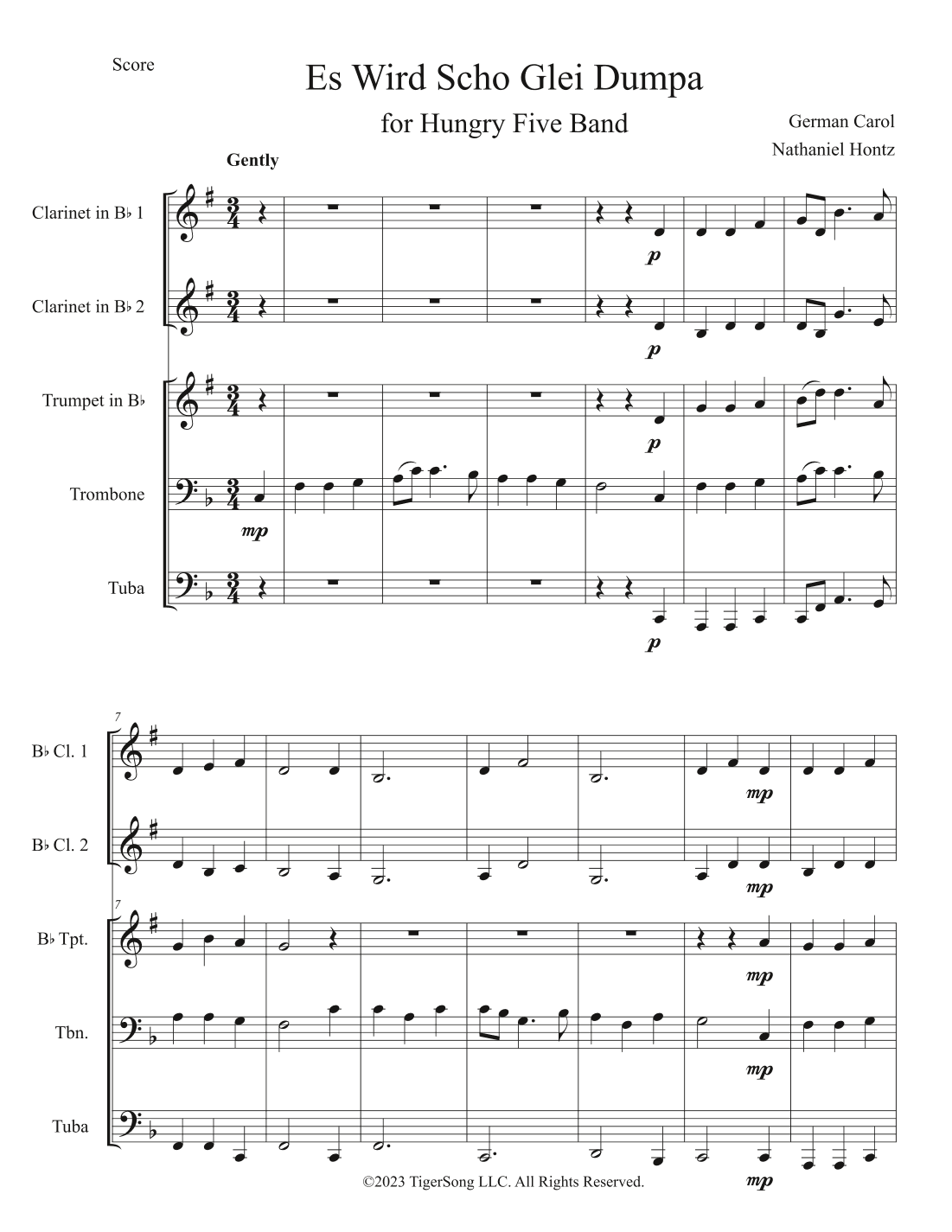 Es Wird Scho Glei Dumpa (for Hungry Five) (arr. Nathaniel Hontz)