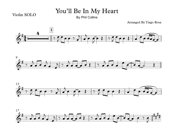 You'll Be In My Heart (arr. Tiago Rosa)