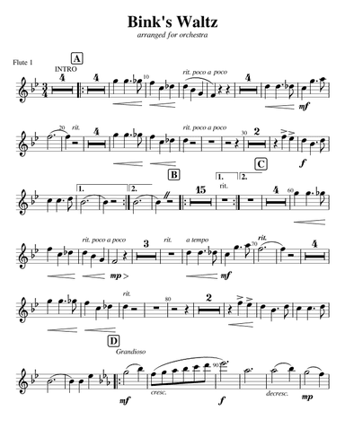 Bink's Waltz (1905) - Set of Parts (arr. C. Hanson)
