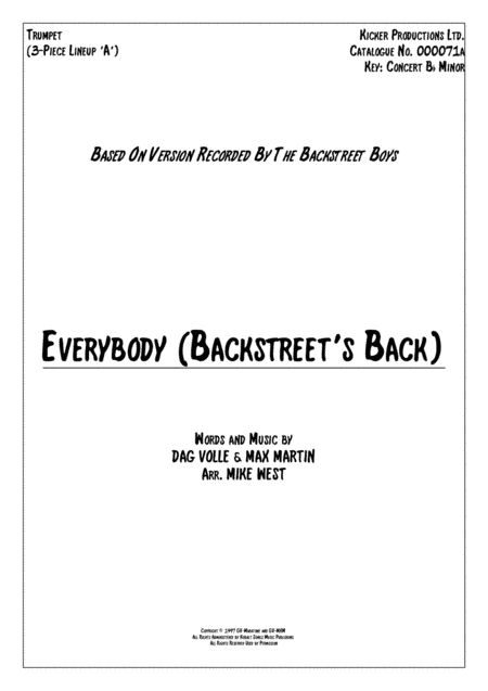 Everybody (backstreet's Back) (arr. Mike West)