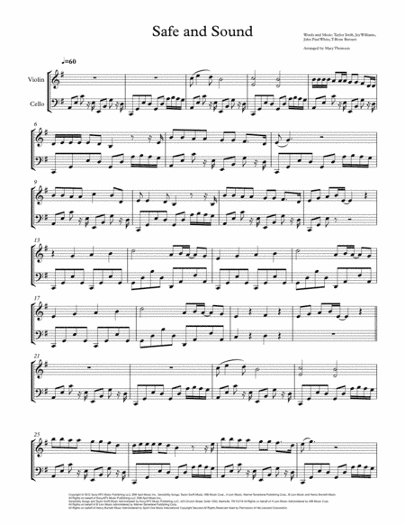 Safe And Sound (arr. Mary Thomson)