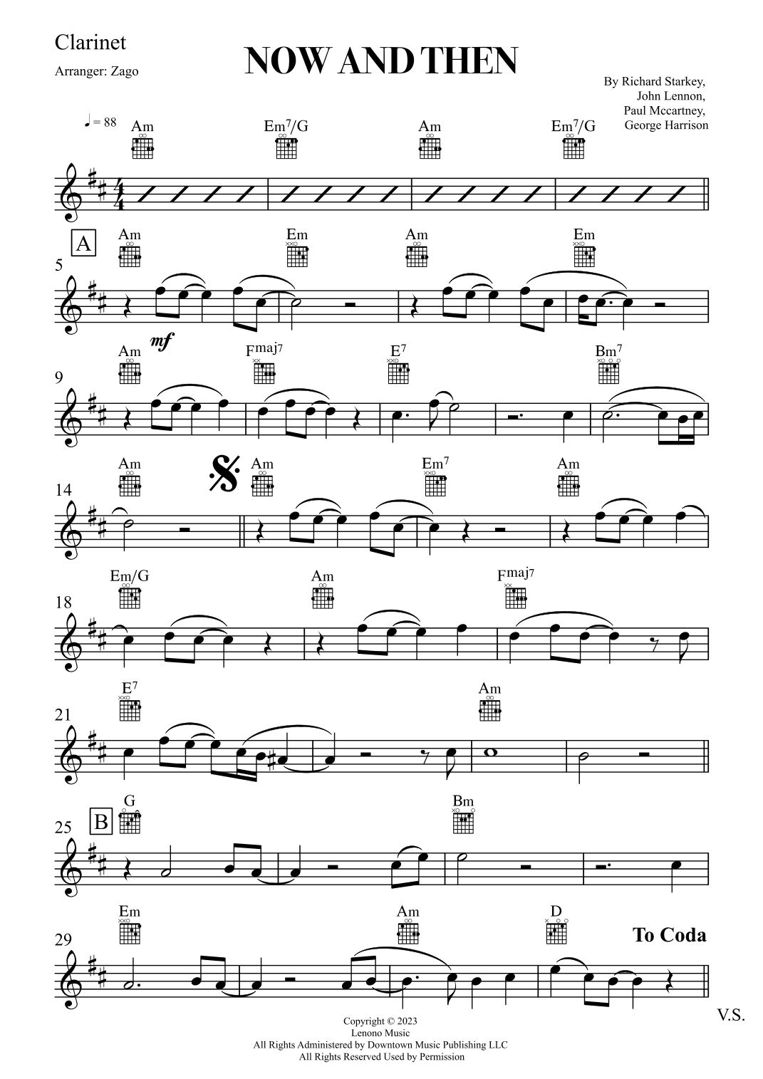 Now And Then (arr. Zago)