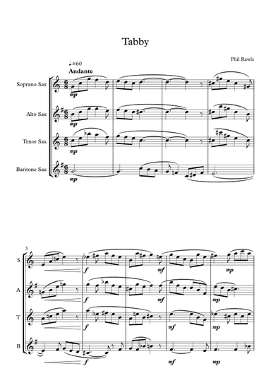 Tabby - Saxophone Quartet