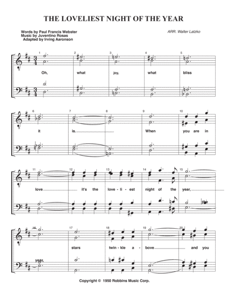 Loveliest Night Of The Year (arr. Walter Latzko)