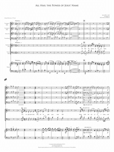 All Hail the Power of Jesus' Name - FULL SCORE and Brass Parts (arr. MICHAEL MYRICK)
